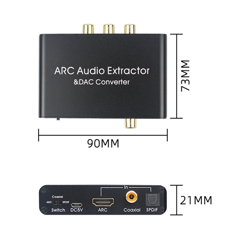 192 кГц ARC o адаптер HDMI экстрактор цифро аналоговый преобразователь DAC SPDIF