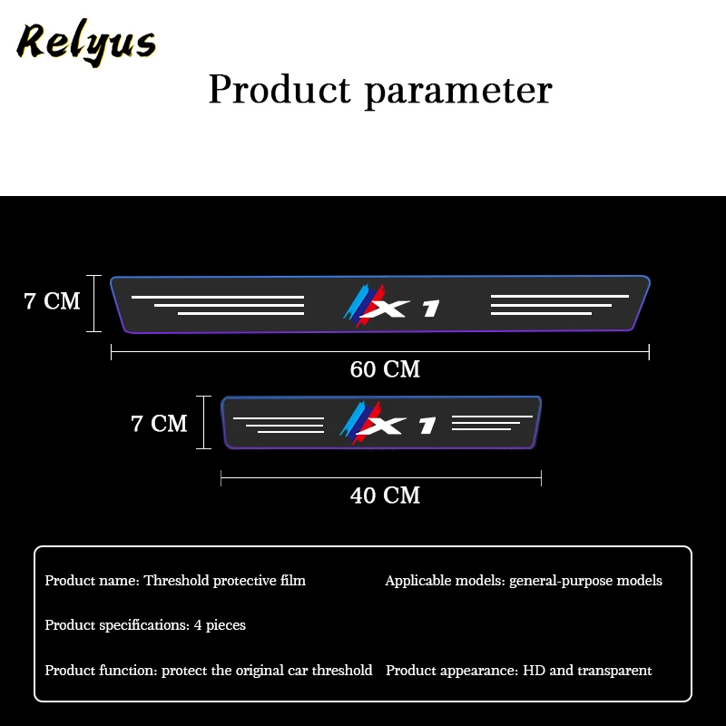 

4Pcs Car Door Sill Protector Threshold Paint Protection Film For Bmw X1 X2 X3 X4 X5 X6 X7 1 2 3 4 5 6 7 Series GT Accessories
