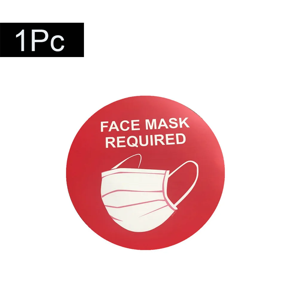 Face Mask Required Sign Wall Window Glass Signage Public Safety Decal Rounded Costumes Cosplay Accessories masque Mouth |