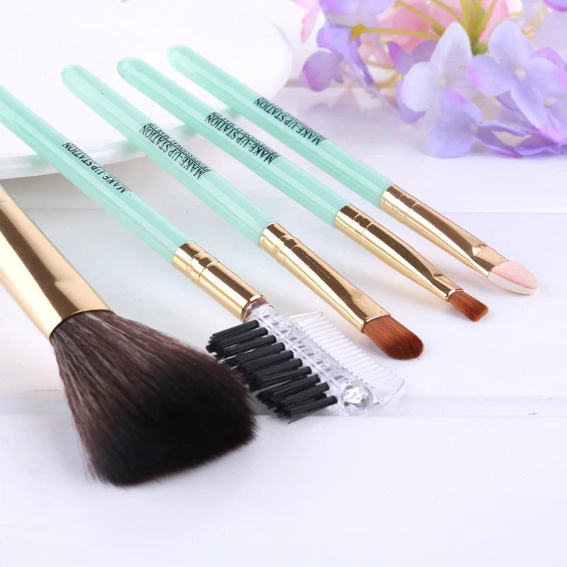 YALIAO 5 шт. синяя коробка набор кистей для макияжа пудра основа кисть румян