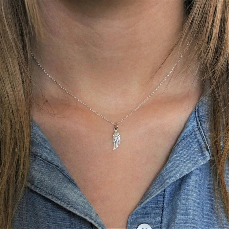 Ожерелье женское из серебра 925 пробы с крыльями ангела | Украшения и аксессуары