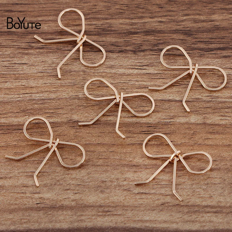 

BoYuTe (100 Pieces/Lot) 26MM Metal Iron Wire Winding Bow-Knot Materials Handmade Diy Jewelry Findings Components