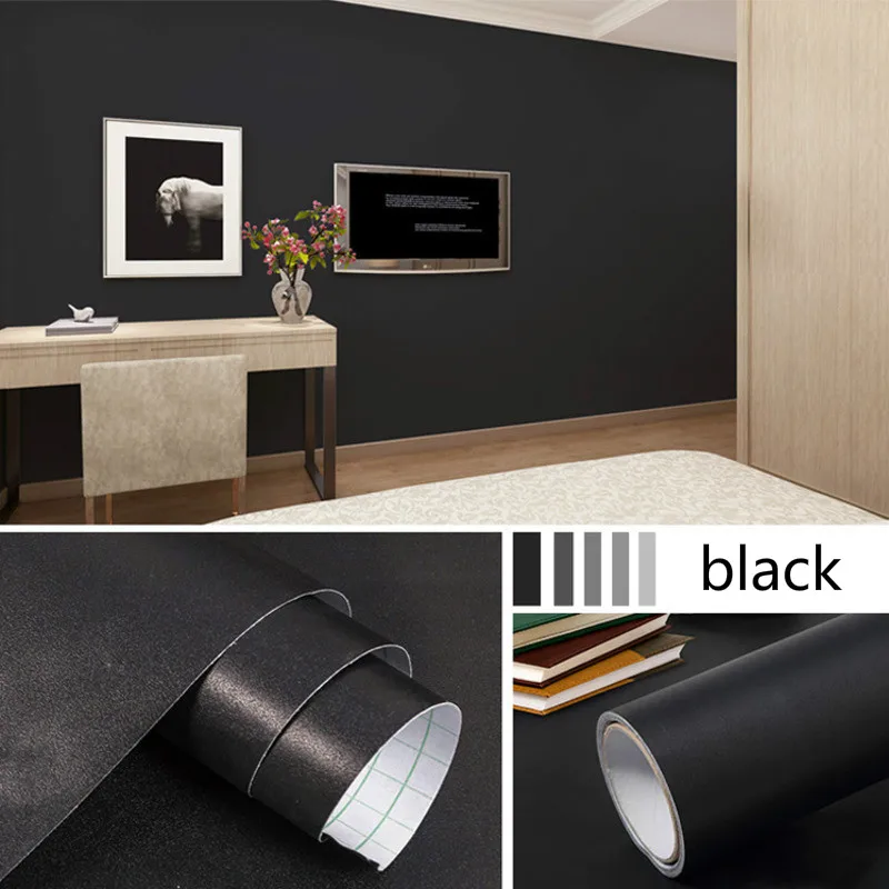 Декоративные однотонные самоклеящиеся виниловые обои пленка 2 м для гостиной