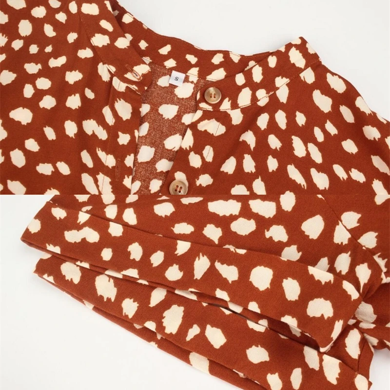 

Ladies Bohemian Leopard Print Shirt Dress Women Casual Midi Holiday Summer Dress Female A-line Loose Women Beach Dress Vestidos