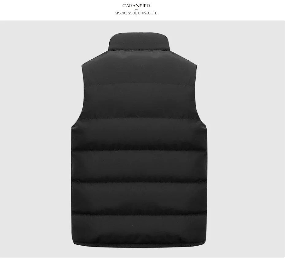 CARANFIER 4XL 5XL мужской зимний жилет термальные куртки без рукавов мужские повседневные приталенные пуховые хлопковые Жилеты мужские Брендовые жилеты