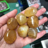 natural golden healer tumbled stones quartz crystal gemstones healing reiki home decoration