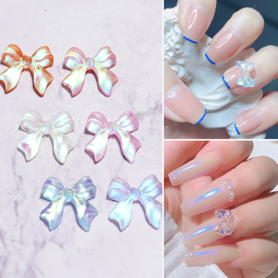 Акриловая Аврора прозрачная бабочка Стразы для ногтей лента бант клейкий 3D