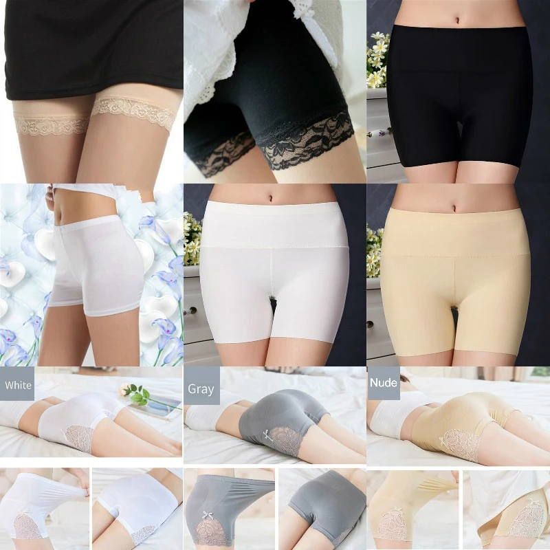 

Women Safety Shorts Pants Seamless Nylon High Waist Panties Seamless Anti Emptied Boyshorts Pants Girls Slimming Underwear