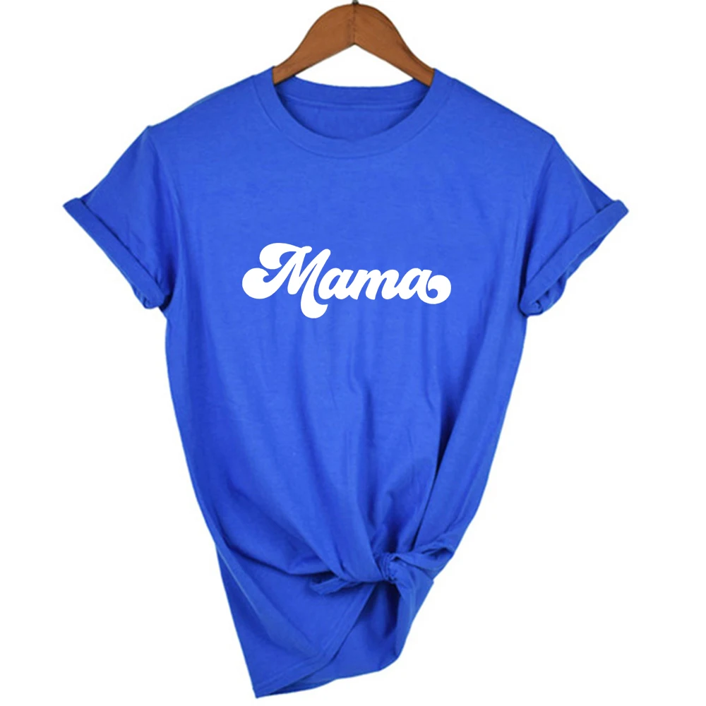 

Mama Letter Print Women Graphic Tees Short Sleeve T-shirt Casual Harajuku Mom Life Tumblr Clothes Female Round Neck T Shirt Tops
