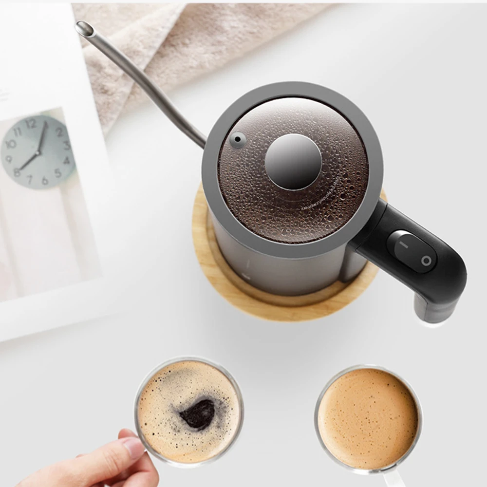 

NEW Deerma Electric Kettle Tea Coffee Pot Slender Spout Matte Texture Stainless Steel Kettle LED Heating Lamp 600ml