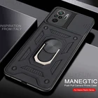 Противоударный армированный чехол для Xiaomi Redmi Redmy Note 10 Note10 Pro Not 10S, автомобильный магнитный держатель с кольцом, нажимной вытяжной защитный чехол для камеры