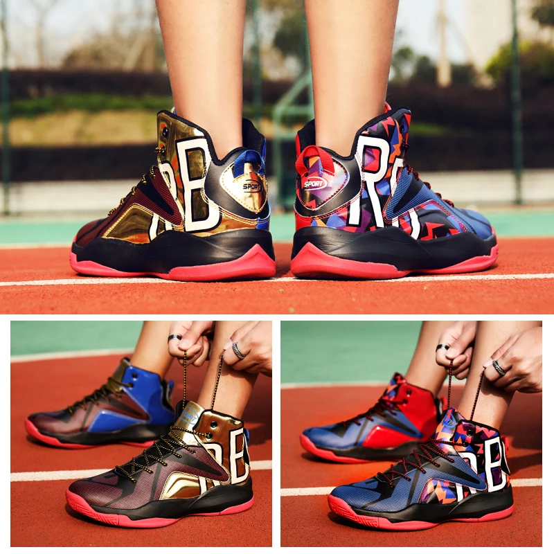 

Men's fashion sports basketball shoes, men's and women's fashion couple leather running shoes, non-slip high-top travel shoes