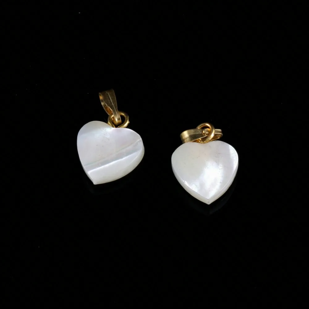 

New 1PC Natural White Shell Pendant Heart Shape Shell Necklace Pendant for Making DIY Charm Jewelry Size 10x14mm