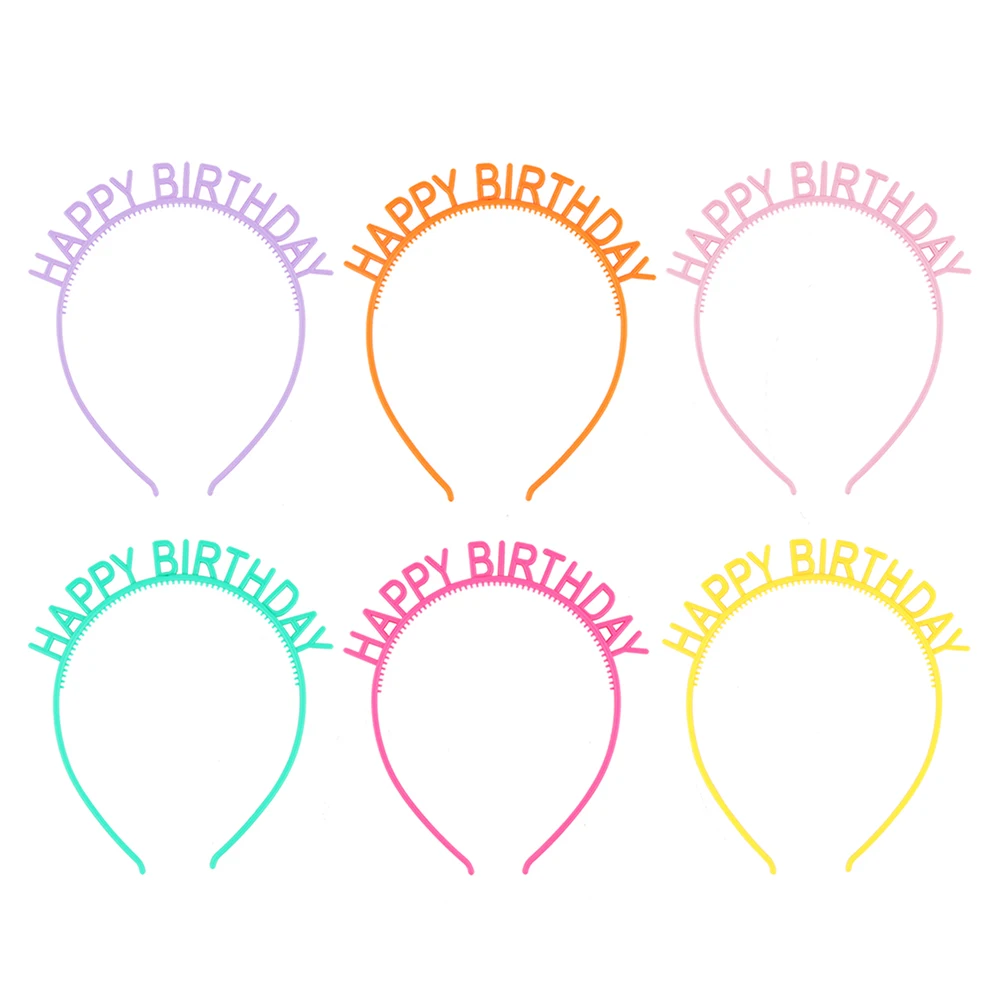 

Candygirl 6PCS Girls Cute Hairbands Colorful Plastic Headband Birthday Party Hair Hoop For Kids Fashion Hair Accessories Gifts