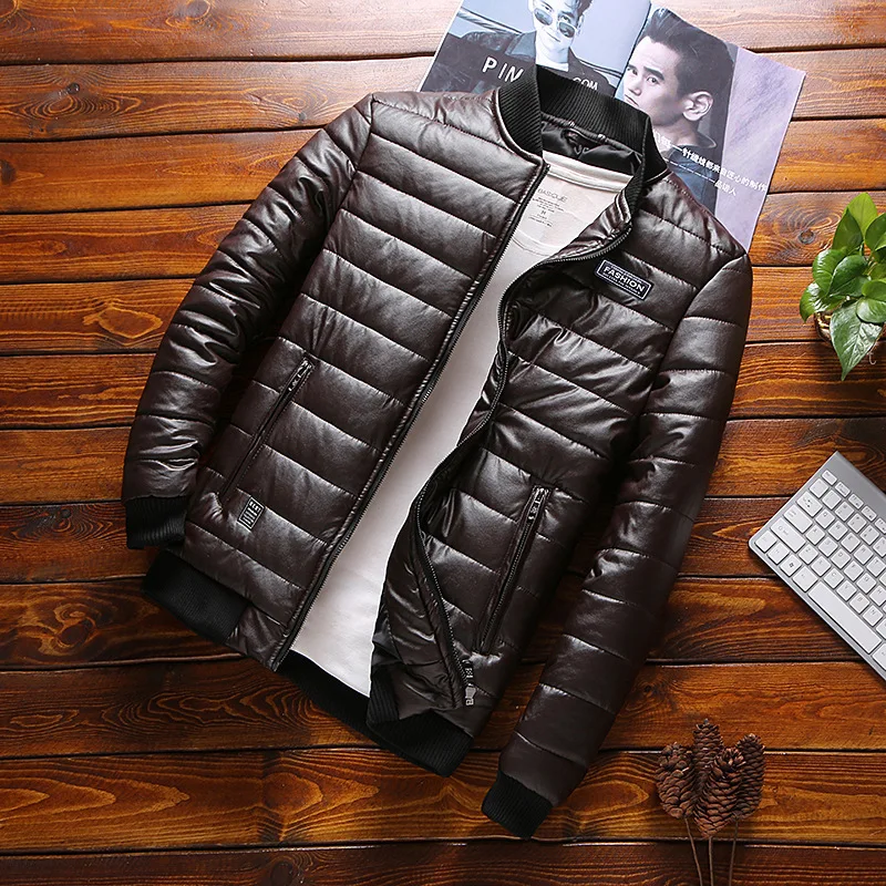 Plus Size 8XL Winter Leather Jacket Men Clothes Thick Warm Parka Hombre Streetwear Pu Leather Outwear Hiver SH1801