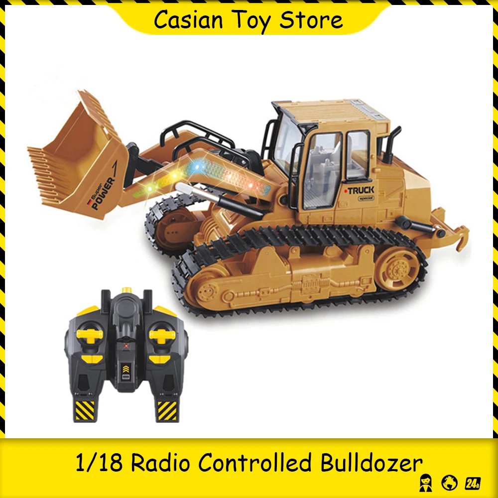 

1/16 RC Truck Bulldozer Dumper Caterpillar Tractor Model Engineering Car Lighting Excavator Radio Controlled Car Toys For Boys