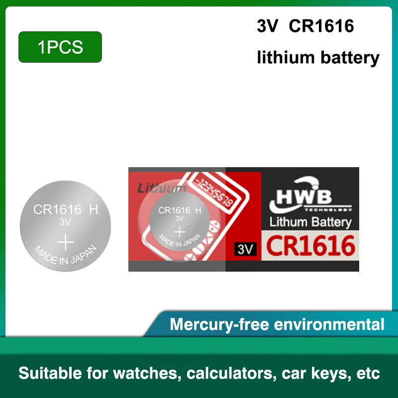 

1 шт./лот для Eaxell 3V CR1616 кнопочный элемент питания, батарея для часов, автомобильный пульт дистанционного управления cr 1616 ECR1616 GPCR1616 3v литиевая ...