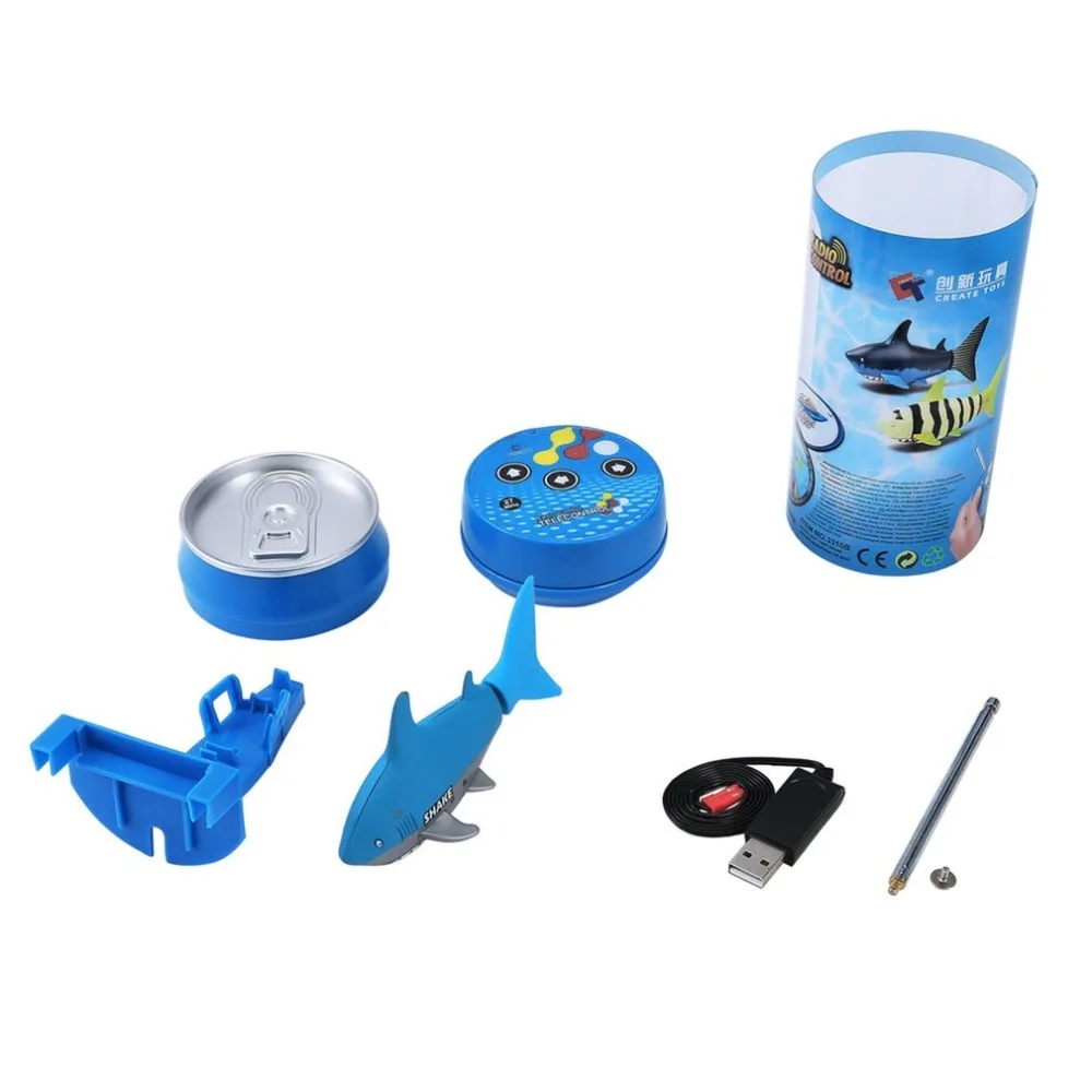 Mini RC boat 4 CH Remote Small Sharks With USB Control Toy Fish Boat Best Christmas Gift for Children Kids New | Игрушки и хобби