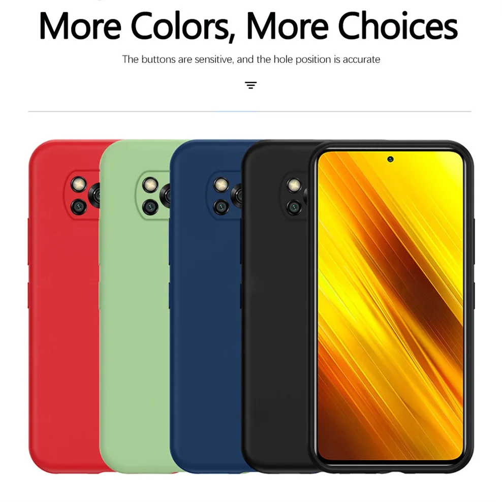 

poco-x3, matte case for poco x3 nfc xiaomi poco f3 soft liquid tpu phone cases pocophone f3/x3 pro cover poco x 3 nfc case