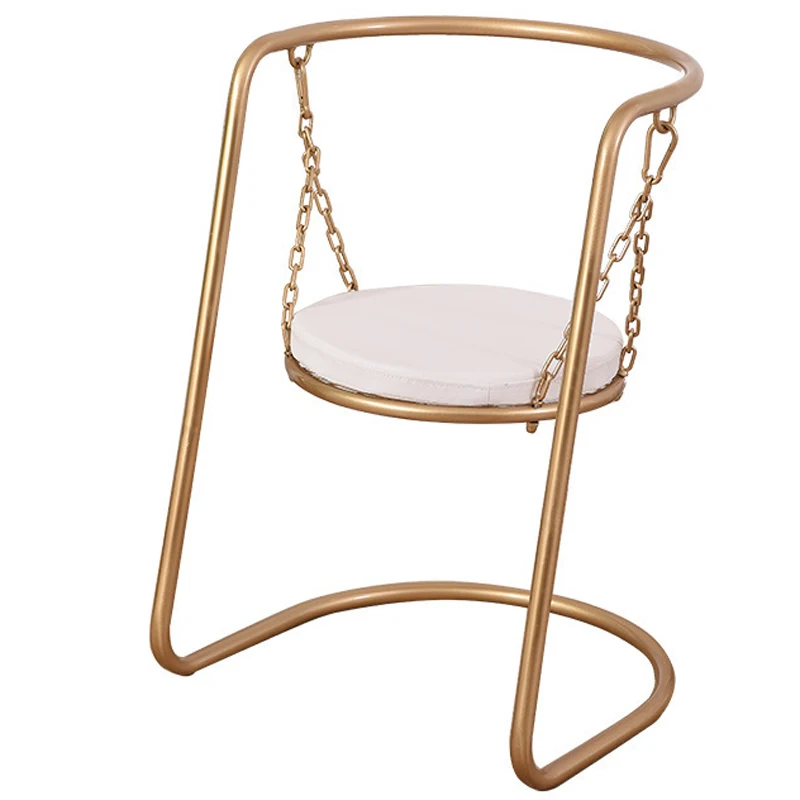 Творчески Северный стул роскошные золотые Железный качающийся современной