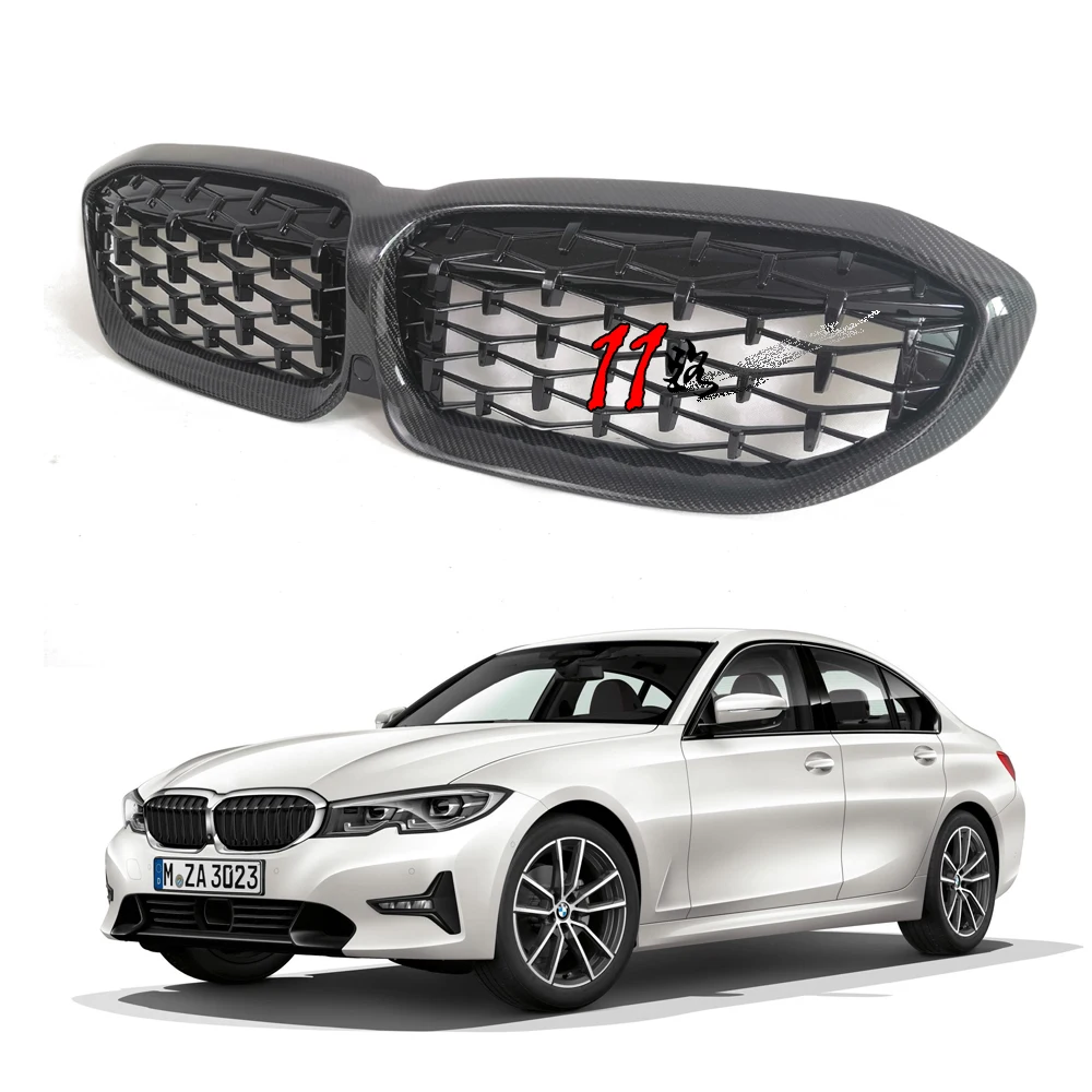 

Real Carbon Frame Racing Grills for 3 Series G20 2019-IN Diamond Star Front Grille Bumper Car Styling Accessory