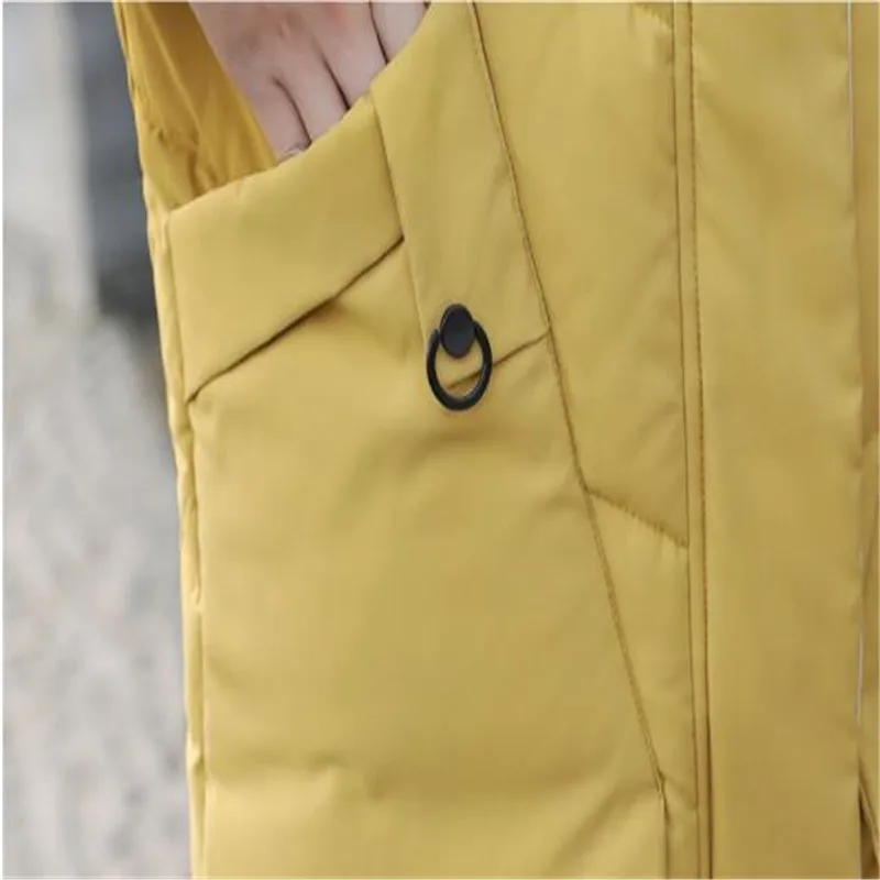 

Printed Letter 2019 Winter Women Parkas Medium-Long Cotton-Padded Coat Female Hooded Down Cotton Jacket With Large Pockets M031