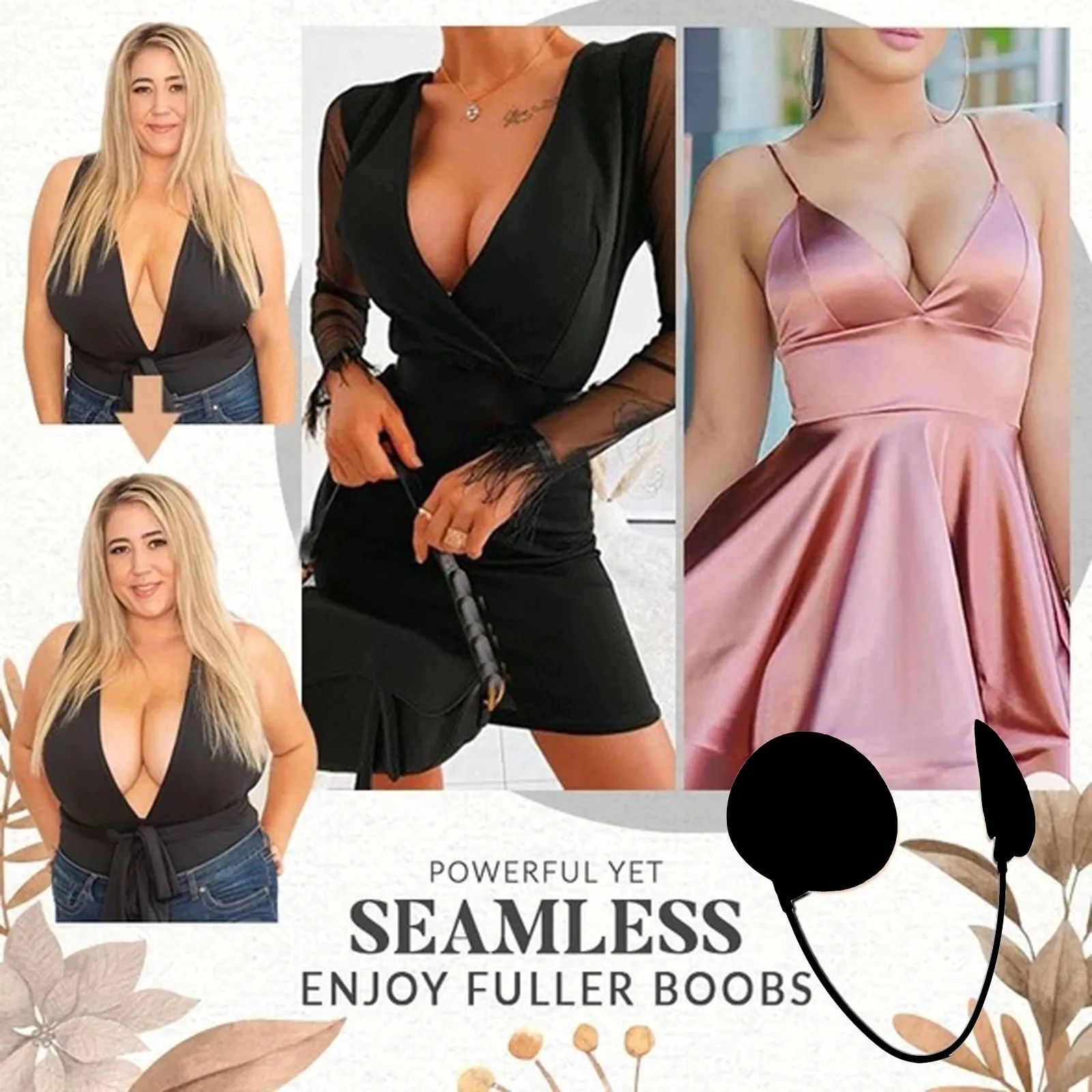 

Women Invisible Chest Stickers Deep Bra Kit Push-Up Frontless Bra Backless Strapless Bras Nipple Covers Intimates Accessories G*