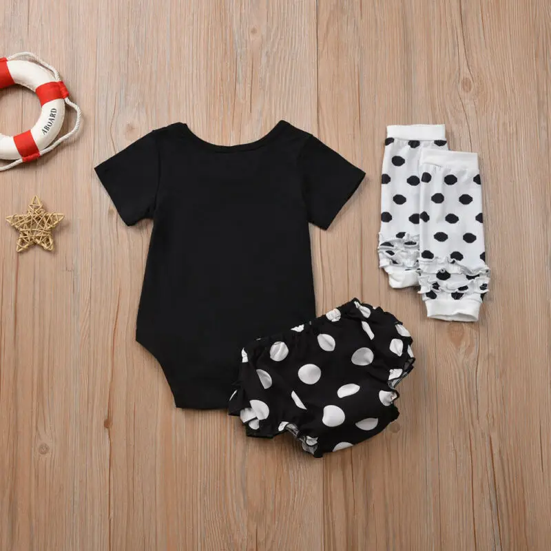 Летние модные комплекты одежды для девочек на Хэллоуин комплект из 3 предметов: