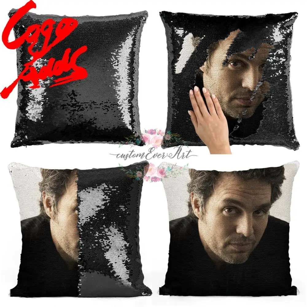 Подушка с блестками Mark оборками | Наволочка Двухцветная подушка Подарок для нее