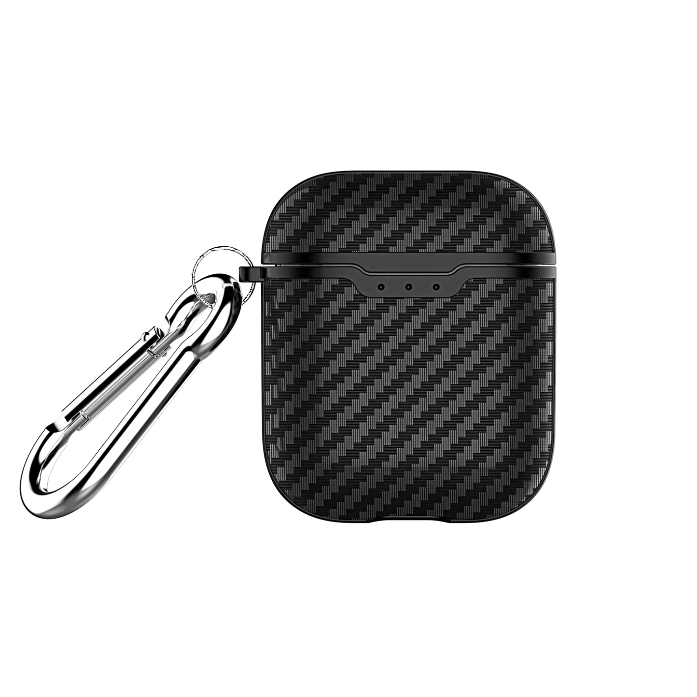 Carbon Fiber black Беспроводной чехол для наушников для AirPods чехол Роскошный зеленый Карбон волокно силиконовый защитный чехол для Air Pods 2 Чехол с крючком fundas - Цвет: Carbon Fiber black