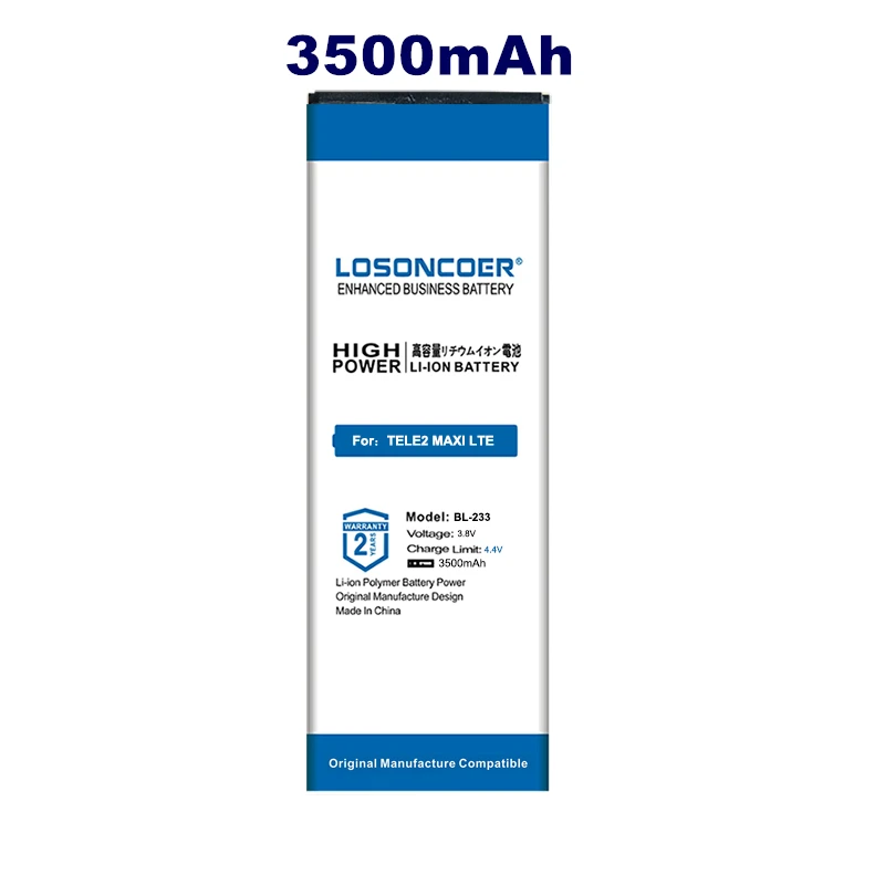 LOSONCOER 3500 мАч Высококачественная батарея телефон макси аккумулятор для