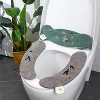 toilet sticker reusable soft seat cover household waterproof portable thick warm creative toilet cover bathroom accessories