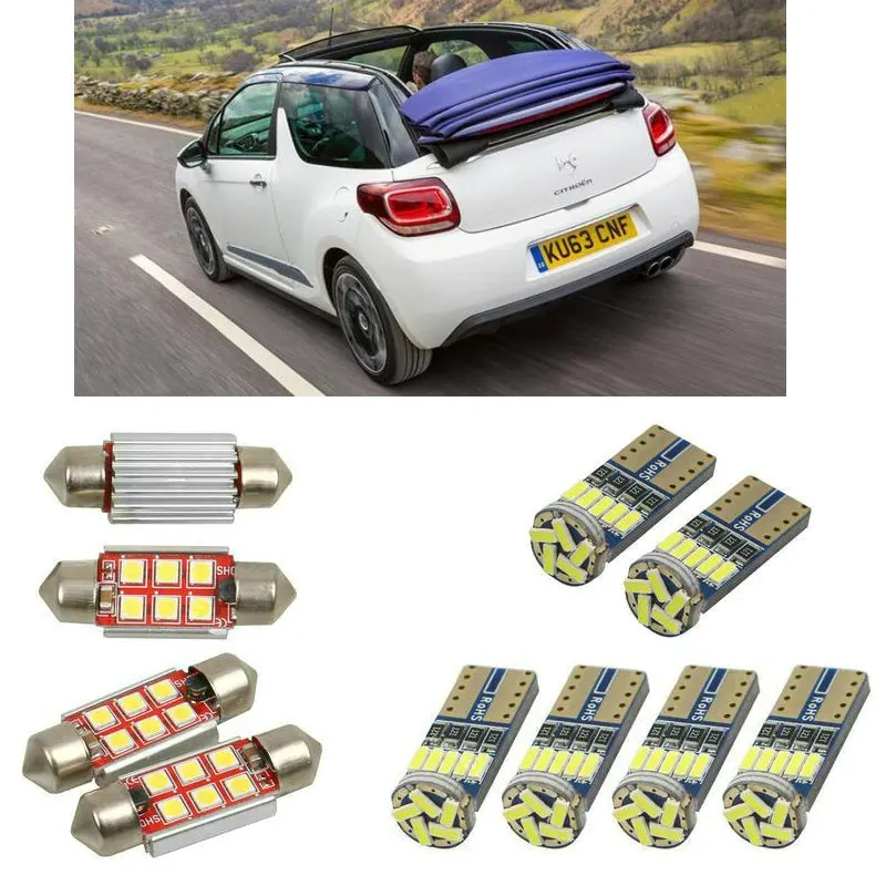

Interior led Car lights For citroen DS3 convertibie cabrio hatchback dome bulbs for cars License Plate Light 12pc