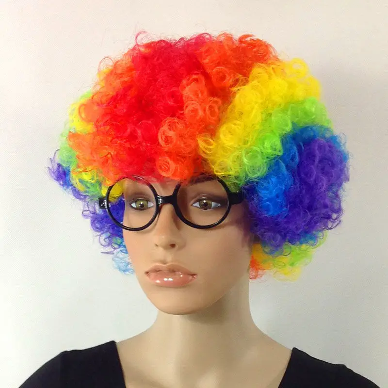 Представление волнистый кудрявый Клоун парик косплей волос для рождества