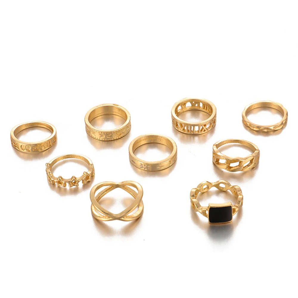 13 шт./компл. винтажные богемные геометрические шарнирные кольца набор для женщин