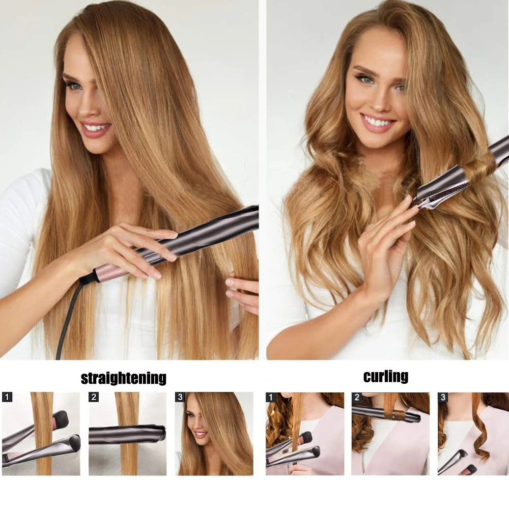 Щипцы для завивки волос 2 в 1 профессиональная электрическая плойка утюжок