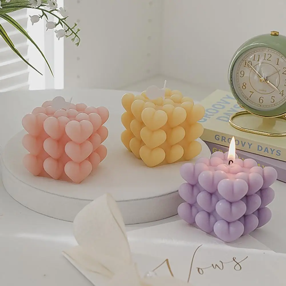 Кубическая ароматерапия в форме сердца свеча искусственный соевый воск