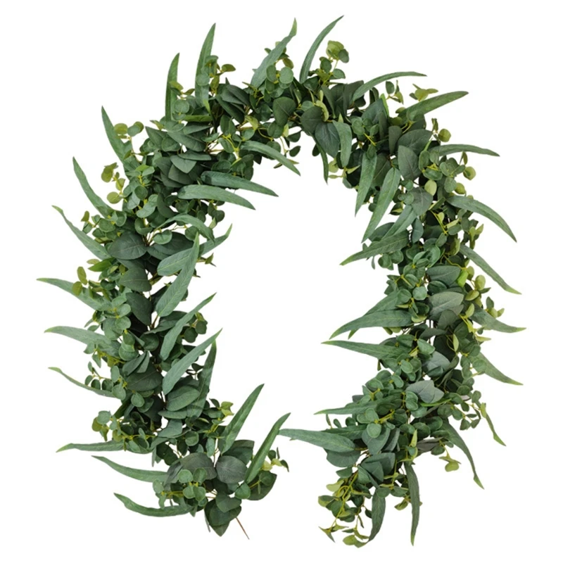 

Artificial Eucalyptus Leaf Garland Vines Rattan Greenery Wedding Party Backdrop Arch Wall Indoor Outdoor Decoration