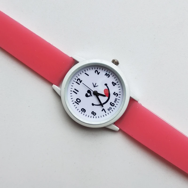 Cute Smiley face Kids Watches Children Watch Girl Rubber Quartz child boy Wristwatch Clock horloge kinderen kid baby gifts | Наручные