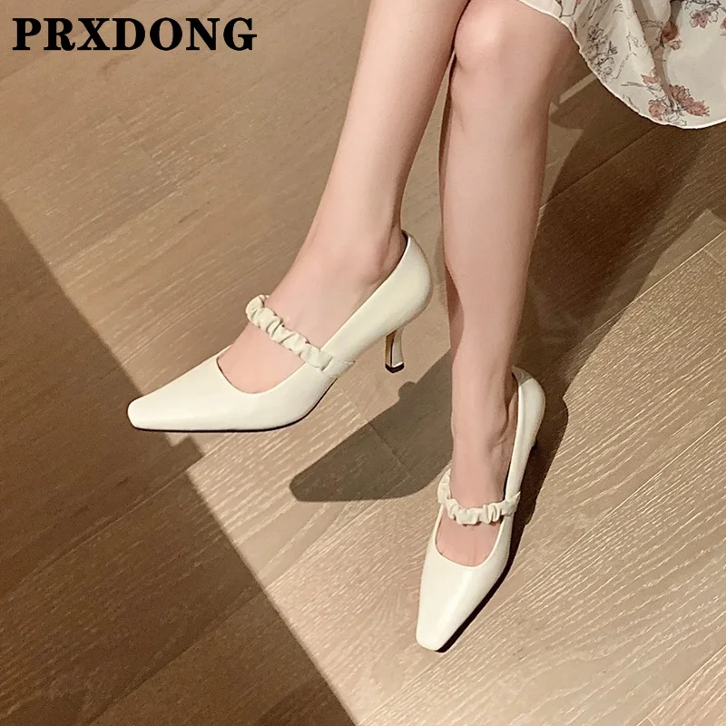 

Sexy Elegant Mary Janes Women Pumps Round Toe High Heels Shoes Woman Spring Autumn Dress Pumps Office Casual Party Shoes 34-40