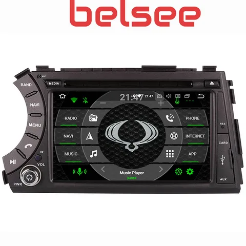 Автомагнитола Belsee с сенсорным экраном, Android 9,0, DVD-радио, мультимедийный проигрыватель для SsangYong Kyron Actyon Korand, головное устройство, GPS-навигация
