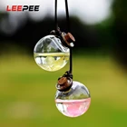 Парфюмерный подвесной ароматизатор LEEPEE, пустой стеклянный флакон с цветком для эфирных масел, освежитель воздуха