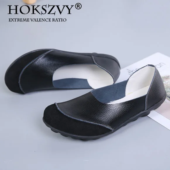 HOKSZVY/женские тонкие туфли из коровьей кожи Кожаные для отдыха Обувь мам на
