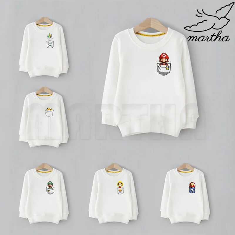 Аниме Марио Единорог Драго мяч цельный Zelda Мультфильм Детская толстовка с