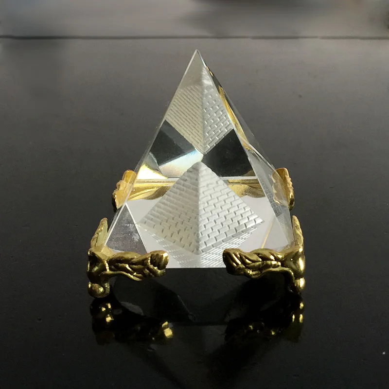Египетский кварцевый кристалл стекло полые пирамиды пресс-папье фэн-шуй