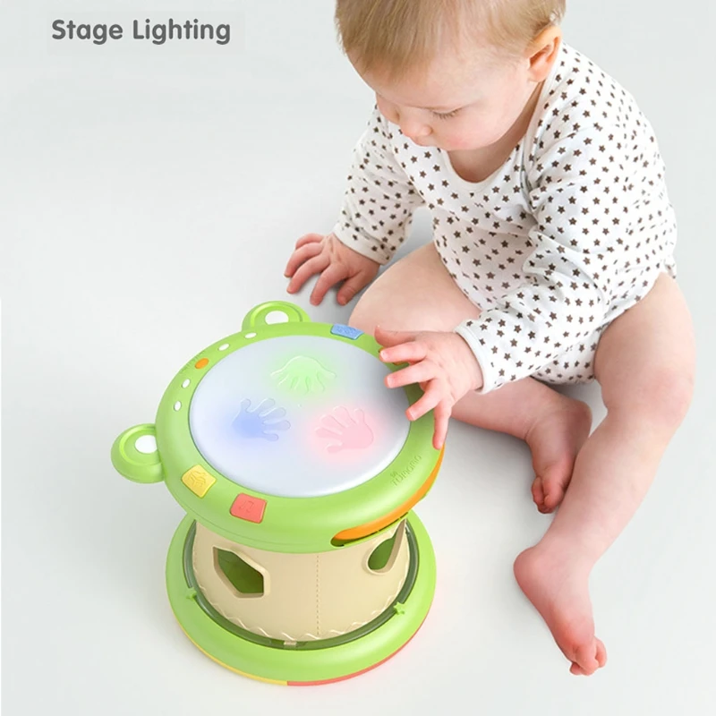 

Soundable Toy Electric 3-in-1 Functional Baby Drum Beat On Toy with Piano Song & Light Educational Toys Musical Drum Toy