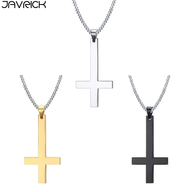 Upside Down Cross Necklace Men 
