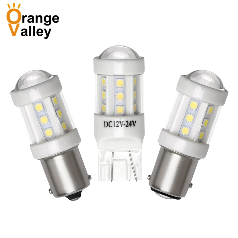 50 шт. 1156 BA15s T20 7440 7443 BAY15D P21W Canbus 18 smd Ceramics 1157 Автомобильные Светодиодные поворотники