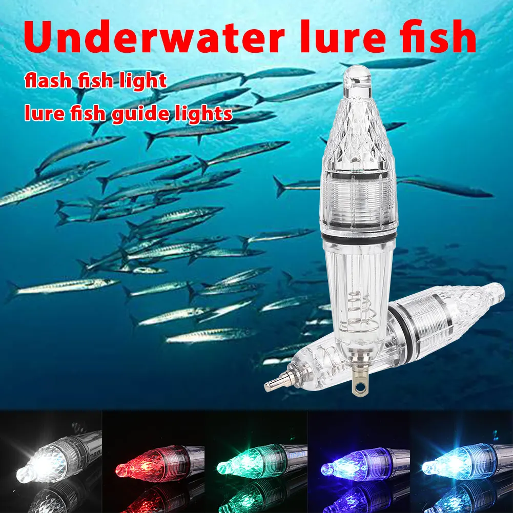 10pcs Waterproof Deep Drop Underwater Fish Attracting Lure LED Night fishing fishing lamp Bait Transparent For 300M Under Water