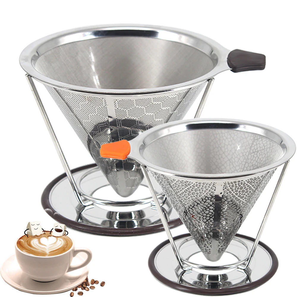 

Многоразовый держатель фильтра для кофе из нержавеющей стали капельные фильтры для кофе воронка металлическая сетка фильтр для чая и кофе ...
